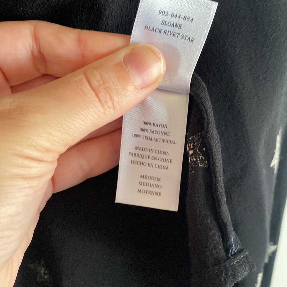 Rails “Sloane” Black Rivet Star Black Button Down… - image 7
